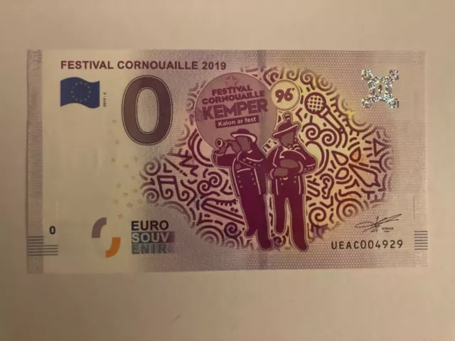 Billet Touristique 0 Euro Zéro Euro Festival Cornouaille 2019