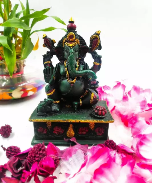 6 " Resina Signore Ganesha Statua Dipinto Idolo Regali per Decorazione Della