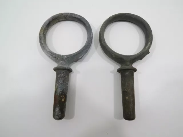 2 Old Galvanized Pair Oar Locks For  Boat Decor (C2.5Ag)