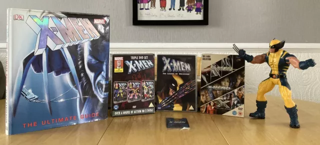 X-Men Bundle 10” Talking Wolverine Figure, Book, Dvd’s R2, Foil trading card,