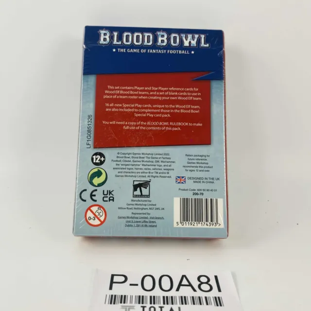 x1 Wood Elf team Card Pack EN boîte scellée Plastique Warhammer Blood Bowl | P-0
