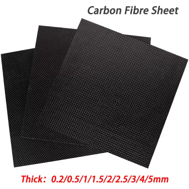 Carbon Fibre Sheet 3k Rigid Matte Plain Thickness 0.2/0.5/1/1.5/2/2.5/3/4/5mm