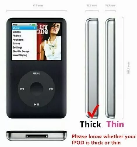 NEW  iPod Classic Silicone Skin Case Cover 80gb 120gb 160gb- Thick/ Thin