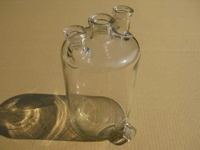 Woulff’sche Flasche - 3 Hälse und Bodentubus - 1400 ml  - Laborglas / Vakuumglas