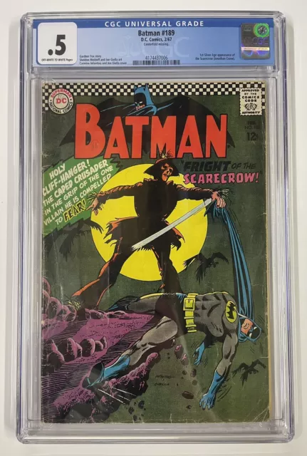 Batman #189. Feb 1967. Dc. 0.5 Cgc. 1St Silver Age App Of The Scarecrow!