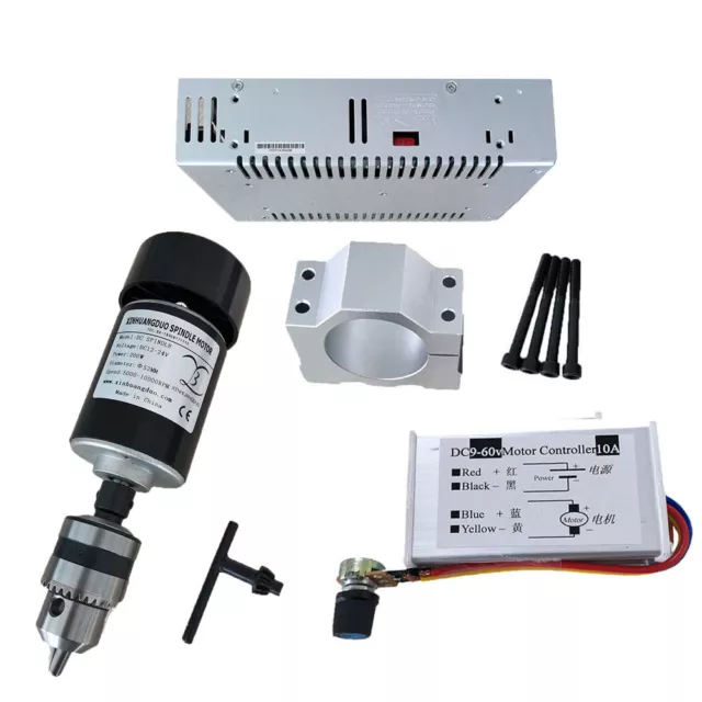 0.2kw Air Cooled Spindle B12 CNC 200W Spindle Motor for DIY CNC 24VDC 10000rpm