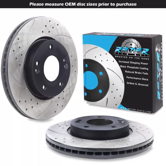FRONT DRILLED GROOVED 280mm BRAKE DISCS FOR HYUNDAI TUSCON 2.0 2.7 CRDi 04-10