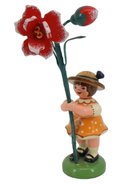 Hubrig Volkskunst Dekofigur Mädchen Blume 10cm Sammler