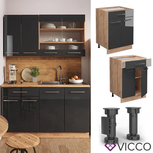 Meuble Bas De Cuisine Fame-Line Blanc Campagne 60cm Sans Pt Vicco