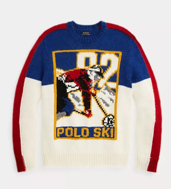 Recordar transportar En necesidad de POLO RALPH LAUREN VTG 100% Wool Crest Crown Ski Turtleneck Knit Sweater Hi  Tech £346.08 - PicClick UK