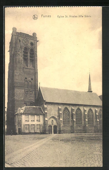 CPA FURNES, EGLISE St. Nicolas XIVe Siecle EUR 5,00 PicClick FR