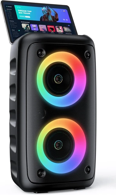 Cassa Bluetooth Karaoke Con 2 Microfoni Wireless - Potenza 30W, Supporto USB/AUX/TF, Per Feste - Foto 5