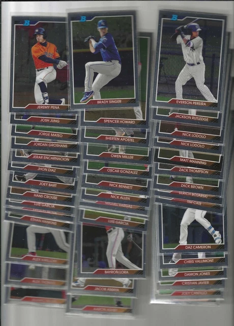 42 2020 Bowman Heritage Chrome Prospect Lot Cameron Ashby Bart Jung Singer