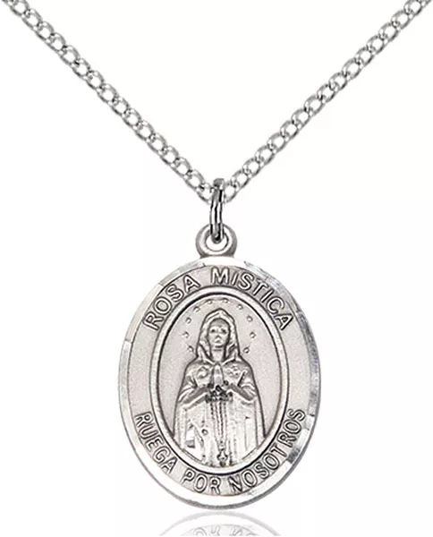 925 Sterling Silver Our Lady Grace Miraculous Virgin Mary Medal Necklace Pendant