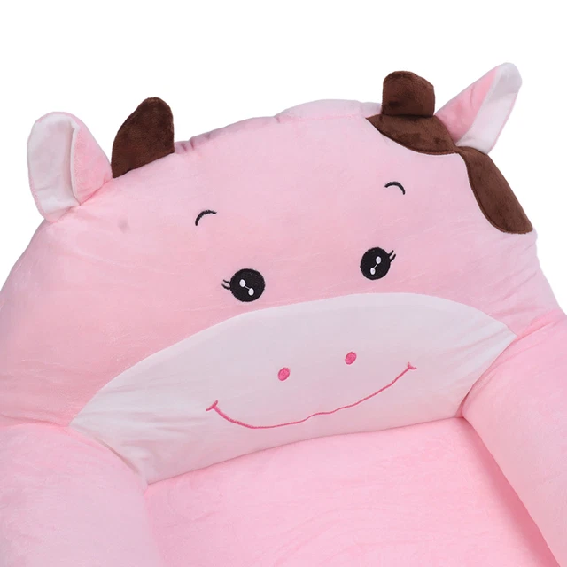 (2 Schichten)Faltbares Kindersofa Atmungsaktiv Niedlich Cartoon Kindersofa Rosa