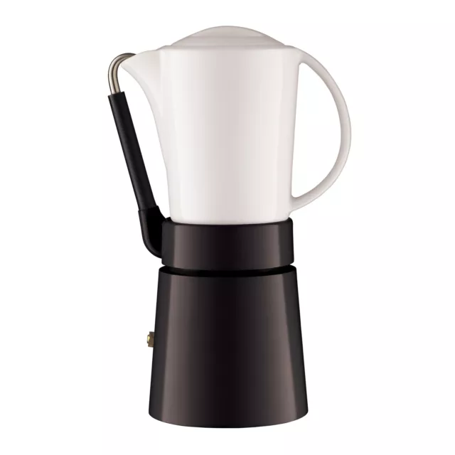 Aerolatte Caffè Porcellana Stove Top Espresso Coffee Maker - Moka Pot - Black