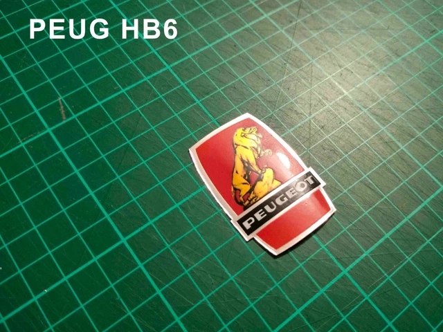 STICKERS PLAQUES HEADBADGE PEUGEOT support aspect métal brillant 7