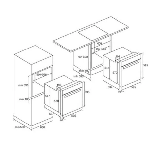 Airlux Four intégrable multifonction 70l 60cm a pyrolyse inox 3