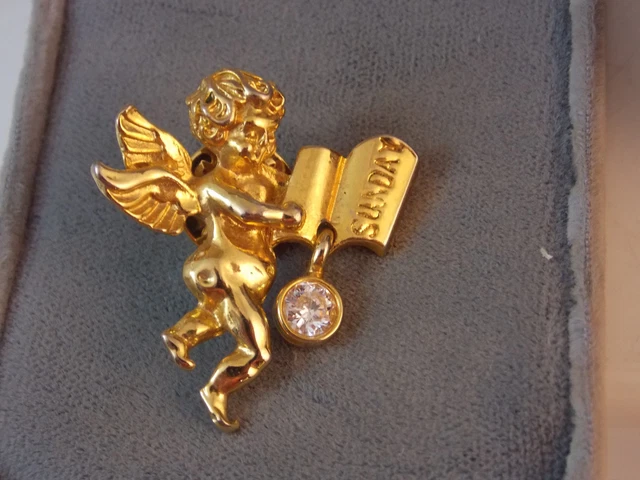 Broche Vintage Wedgwood Bleu Et Blanc - Placé Or Cupidon - Cp08