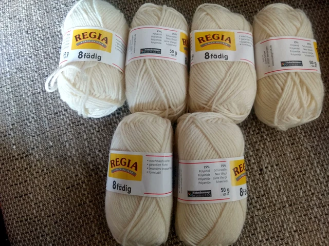 Sockenwolle Creme 6 x 50 g 300g