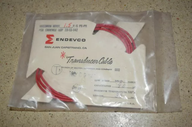 ENDEVCO 3090B- 36" - 90pF 500?F ACCELEROMETER CABLE- NEW (#21)