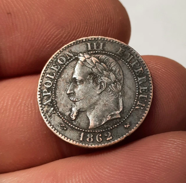 2 Centimes 1862 K Bordeaux, NAPOLÉON III,  Tête Laurée