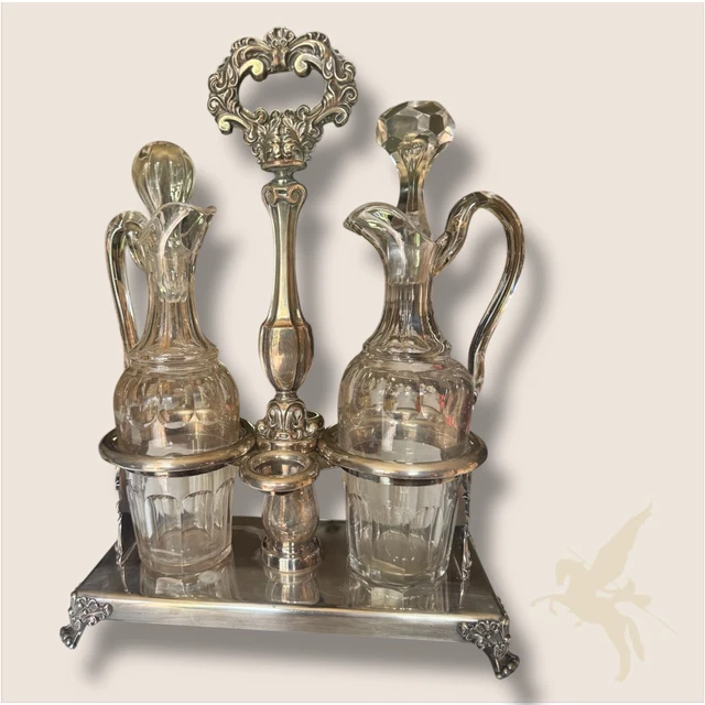 Grand Centre De Table / Plateau Ancien Espagnol – Argent Massif 900‰ – Style Baroque (circa 1915)