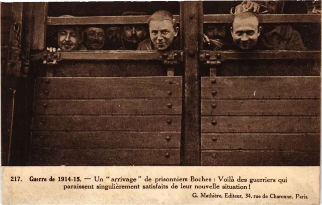 MILITARY CPA War - An Arrival of Prisoners Boches (316923)