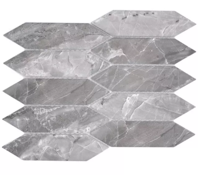 Azulejos de mosaico de cerámica aspecto de piedra hexágono gris oscuro pared 13-L0208_f | 10 alfombras