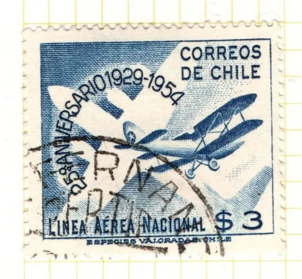 Chile 1954 Airline 25th Anniversary 3 pesos  SG427 Used