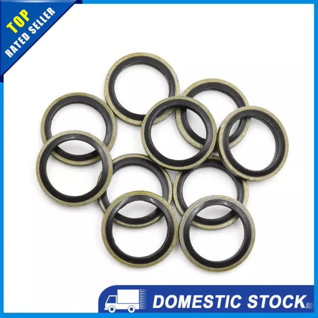 Universal Engine Oil Crush Washers Drain Plug Gaskets 14mm ID 20mm OD Pack of 10