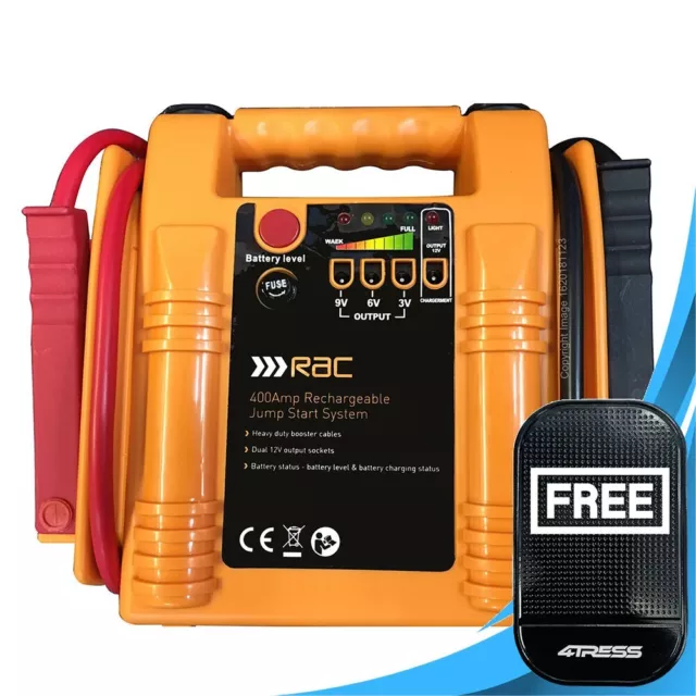 RAC Portable Car Battery Jump Starter Booster 12v 400A Power Pack System. Mat✅