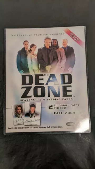The Dead zone season  1 &2 Trading Card Dealer Sell Sheet Promo + top loader
