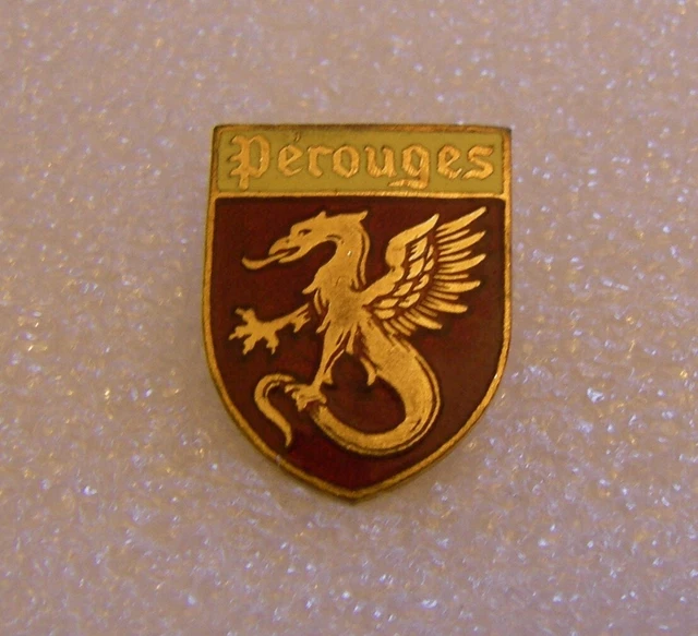 BROCHE ANCIENNE BLASON CHATELLERAULT COAT OF ARMS PIN ARMOIRIES