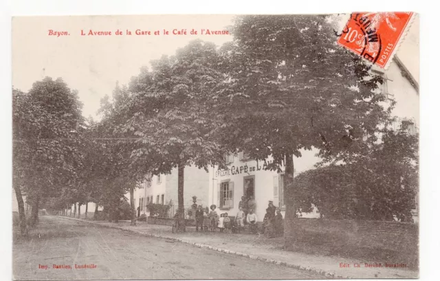 BAYON Meurthe et moselle CPA 54 le Café de l'avenue sur l'avenue de la gare