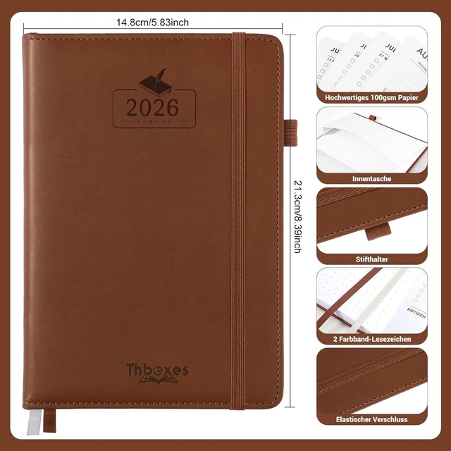 Terminplaner 2026 A5 von Smart Panda - Wochenplaner A5, Kalender 2026 - Softcover Tagebuch, 30 Terminplaner 2026 A5 von Smart Panda - Wochenplaner A5, Kalender 2026 - Softcover Tagebuch, 30