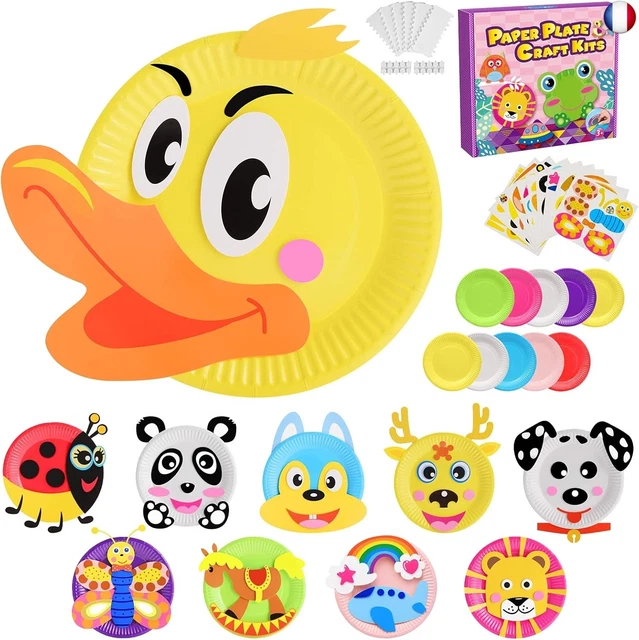 Kit Créatif Enfant Gralal - Activité Manuelle 3-10 Ans - Déco Animaux En Assiettes Papier