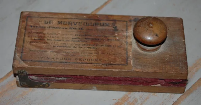 Rare Vintage " Le Merveilleux " Nettoie-Couteaux Ideal Polie Preserve Rouille