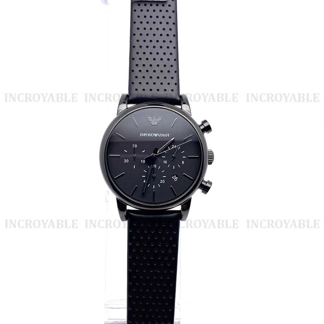 Nouveau Emporio Armani AR1737 Classique Montre Homme Chronographe Cadran Noir