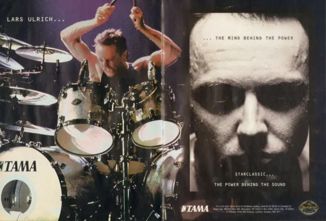 1997 2pg Print Ad of Tama Starclassic Drum Kit w Lars Ulrich of Metallica 1997 2pg Print Ad of Tama Starclassic Drum Kit w Lars Ulrich of Metallica