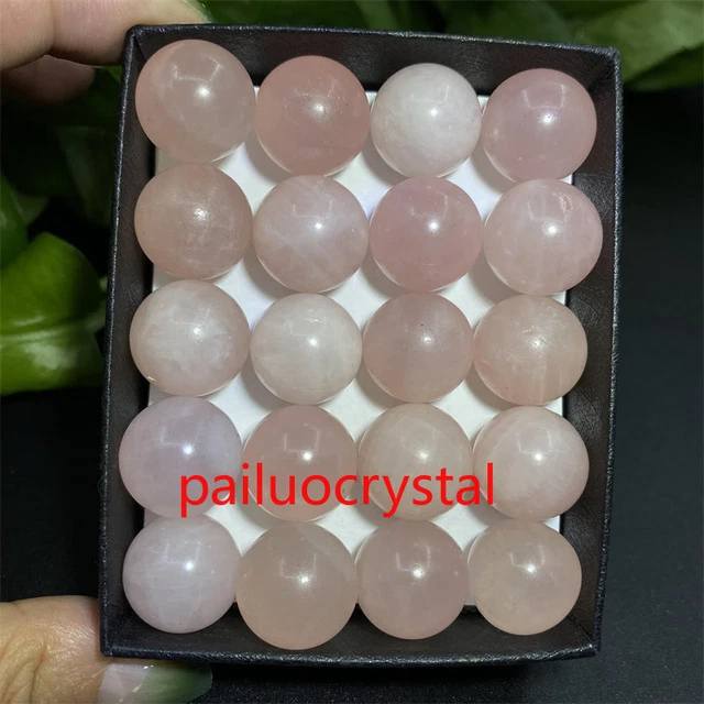 20pc Wholesale Natural rose quartz Ball Quartz Crystal Sphere Healing 15mm+box