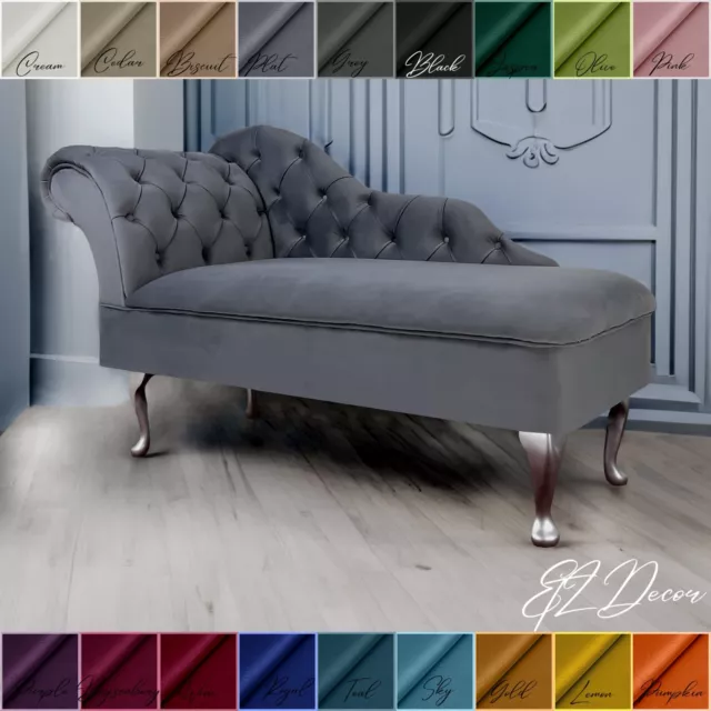 Chaise Lounge Chesterfield Sofa Platinum Grey Accent Chair Lucian Tufted Longue