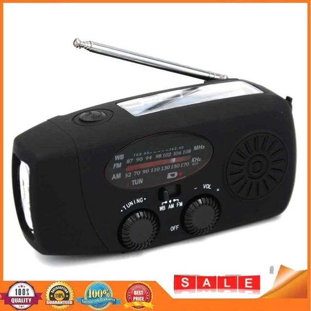 2000 mAh manovella wireless portatile multifunzione ricarica solare USB FM AM WB