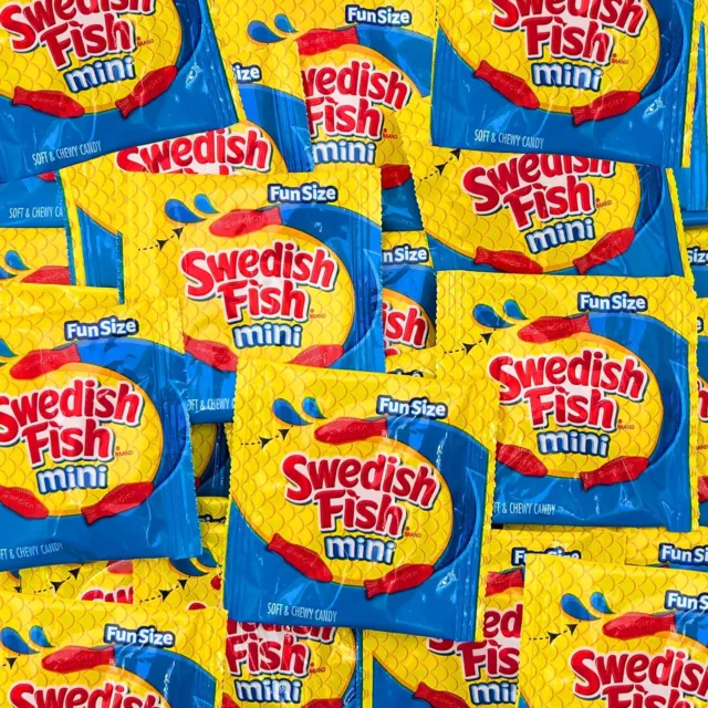 SWEDISH FISH Mini Soft and Chewy Candy Fun Size, Individually Wrapped, 64 Count