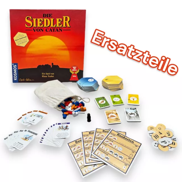 Siedler von Catan Kosmos - ERSATZTEILE zur Auswahl - Karten Holz Spielfiguren