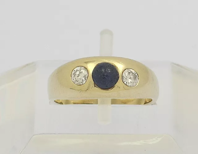 Bandring 14 kt 14k 585 er Gelb Gold Saphir Safir Brillanten Brillant Ring Gr. 46