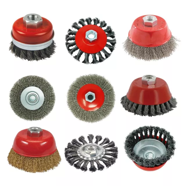 Twist Knot Wire Wheel Cup M14 Crew Brush Sets for 4.5" 9" Angle Grinder 45 - 150