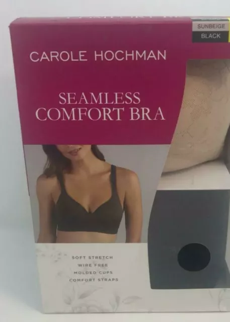 CAROLE HOCHMAN, SEAMLESS Comfort Bra 2-Pack, Size S, Sunbeige And