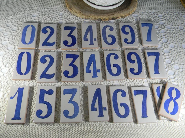 Lot of 22 Mixed House Address Ceramic Numbers Never Used 0 through 9 Very Good