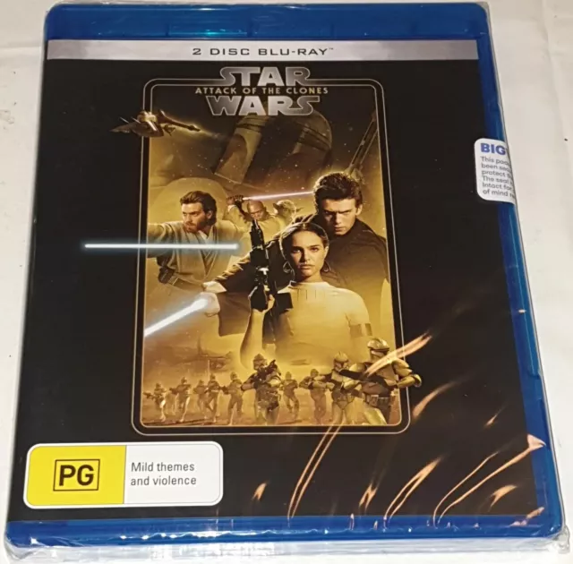 Star Wars - Episode II - Attack Of The Clones (Blu-ray, 2001) 2 Disc Set - NEW